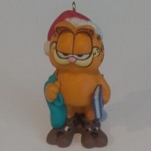 Vintage Garfield in Slippers Christmas Hallmark Ornament